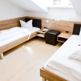 Doppelzimmer mit getrennten Betten bei Hotel Palko in Dingolfing